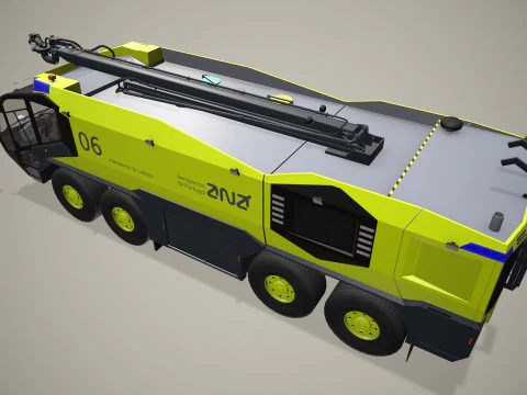 Airport Fire Truck 8x8 Lisbon --372-- 3D Model