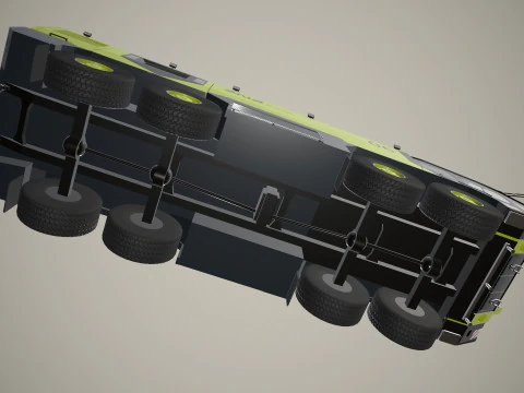 Airport Fire Truck 8x8 Lisbon --372-- 3D Model