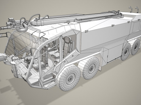 机场消防车 8x8 里斯本 --372-- 3D 模型