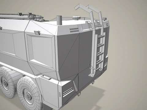 Airport Fire Truck 8x8 Lisbon --372-- 3D Model
