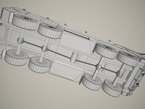 Airport Fire Truck 8x8 Lisbon --372-- 3D Model