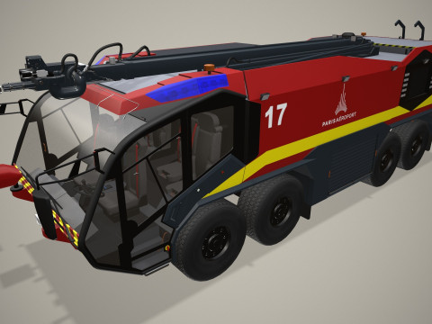 Caminhão de bombeiros do aeroporto 8x8 Paris --373-- Modelo 3D