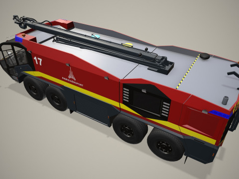 Caminhão de bombeiros do aeroporto 8x8 Paris --373-- Modelo 3D
