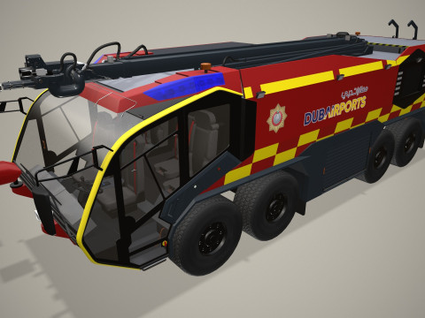 Caminhão de bombeiros do aeroporto 8x8 Dubai --374-- Modelo 3D