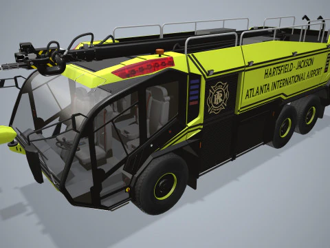 Airport Fire Truck 6x6 Atlanta --375-- 3D Model