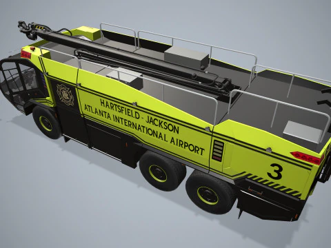 Airport Fire Truck 6x6 Atlanta --375-- 3D Model