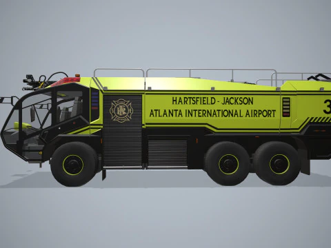 Airport Fire Truck 6x6 Atlanta --375-- 3D Model
