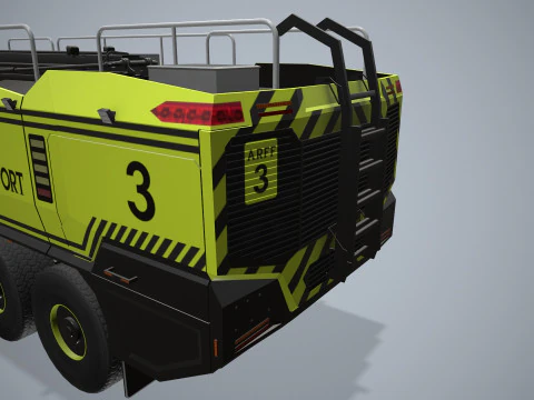 Airport Fire Truck 6x6 Atlanta --375-- 3D Model