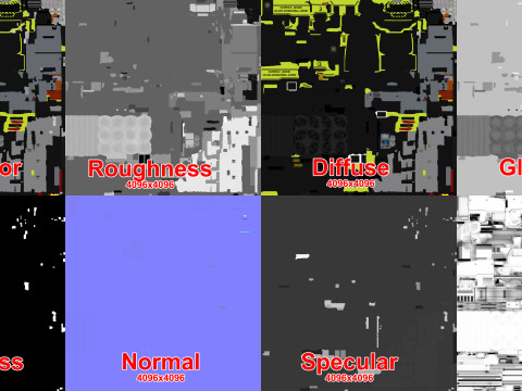 Truk Pemadam Kebakaran Bandara 6x6 Atlanta --375-- Model 3D