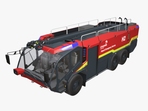 Lotniskowy wóz strażacki 6x6 Changi --376-- Model 3D