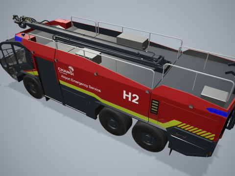 Truk Pemadam Kebakaran Bandara 6x6 Changi --376-- Model 3D