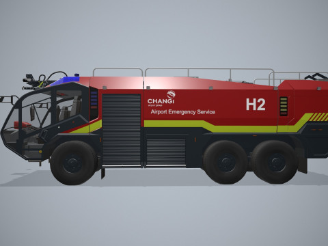 Truk Pemadam Kebakaran Bandara 6x6 Changi --376-- Model 3D