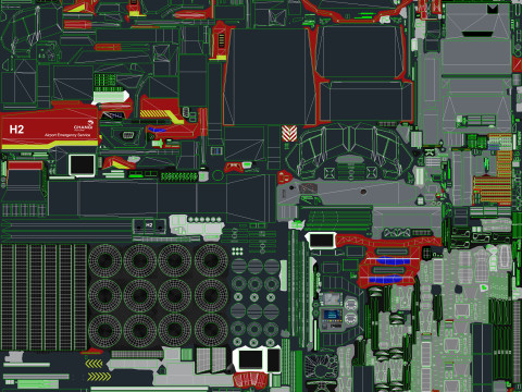Truk Pemadam Kebakaran Bandara 6x6 Changi --376-- Model 3D