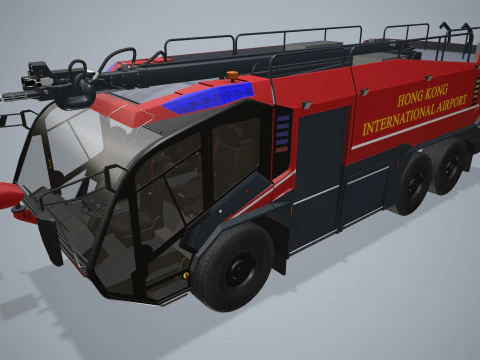 Camion dei pompieri dell'aeroporto 6x6 Hong Kong --377-- Modello 3D