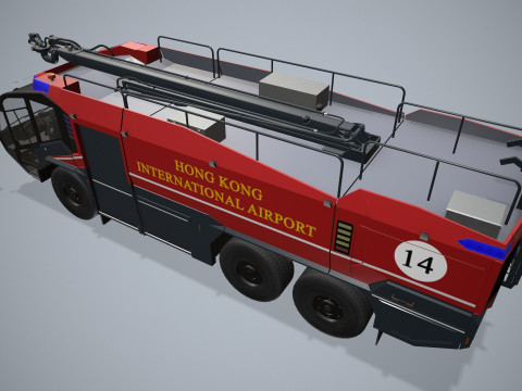 Caminh&atilde;o de bombeiros do aeroporto 6x6 Hong Kong --377-- Modelo 3D