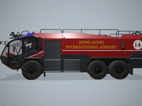 Camion dei pompieri dell'aeroporto 6x6 Hong Kong --377-- Modello 3D