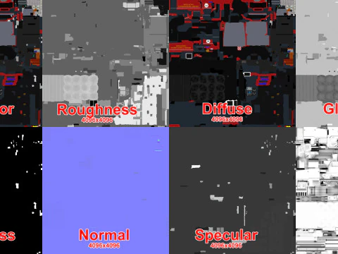 Camion dei pompieri dell'aeroporto 6x6 Hong Kong --377-- Modello 3D