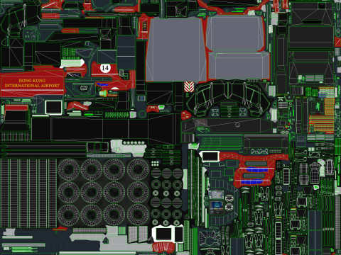 Caminh&atilde;o de bombeiros do aeroporto 6x6 Hong Kong --377-- Modelo 3D