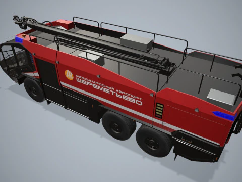 Airport Fire Truck 6x6 Moscow --378-- 3D Model