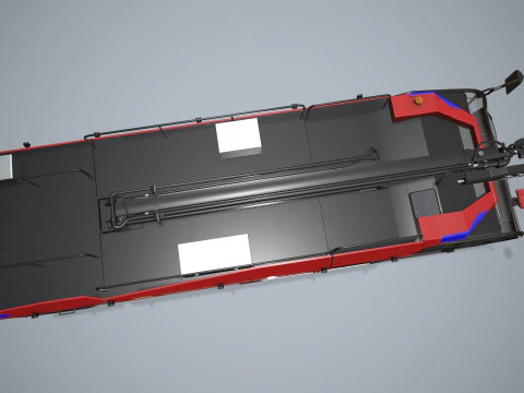 Airport Fire Truck 6x6 Moscow --378-- 3D Model
