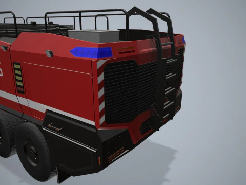 Airport Fire Truck 6x6 Moscow --378-- 3D Model