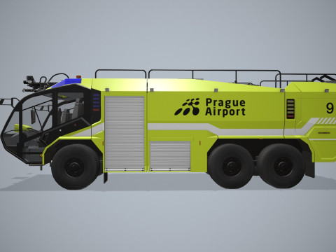 Havaalanı İtfaiye Aracı 6x6 Prag --379-- 3D Model