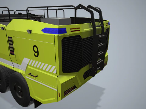 Airport Fire Truck 6x6 Prague --379-- 3D Model