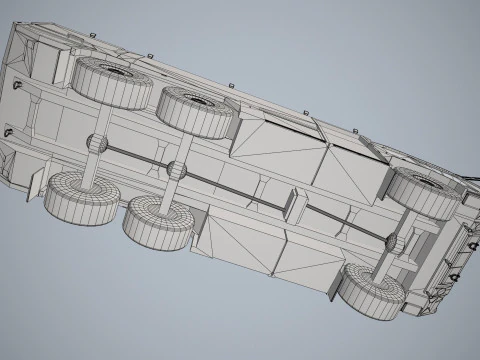 Airport Fire Truck 6x6 Prague --379-- 3D Model