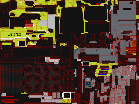 Havaalanı İtfaiye Aracı 6x6 Prag --379-- 3D Model