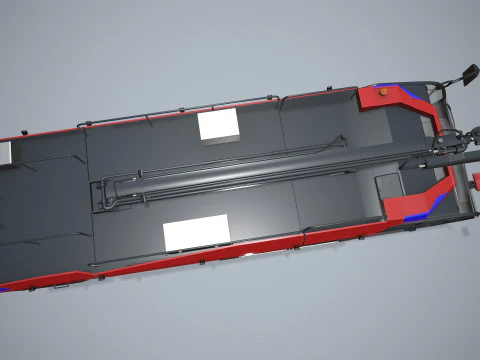 Airport Fire Truck 6x6 Red --380-- 3D Model