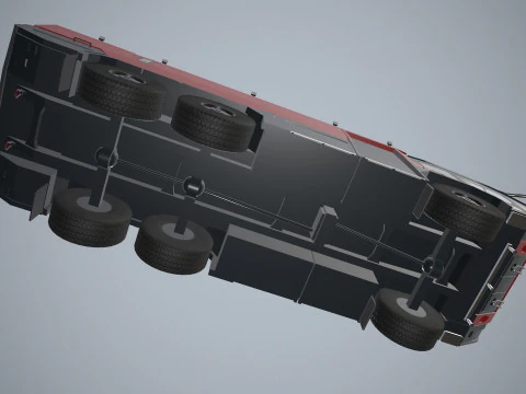 Airport Fire Truck 6x6 Red --380-- 3D Model