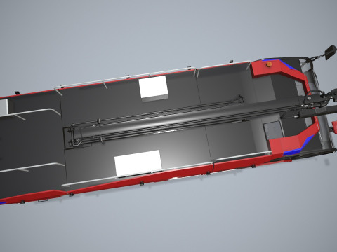 Truk Pemadam Kebakaran Bandara 6x6 Merah --381-- Model 3D