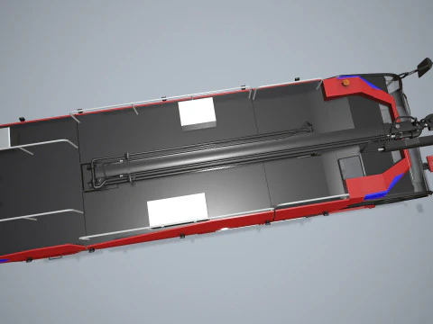 Airport Fire Truck 6x6 Red --381-- 3D Model
