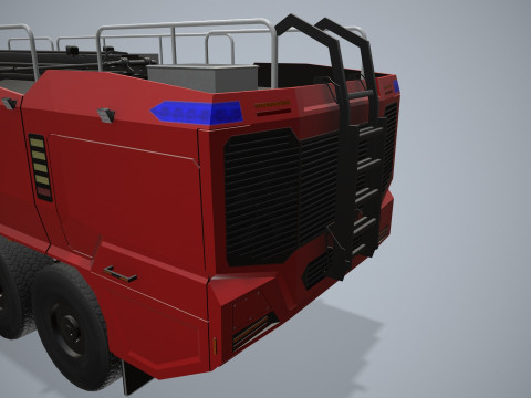 Truk Pemadam Kebakaran Bandara 6x6 Merah --381-- Model 3D