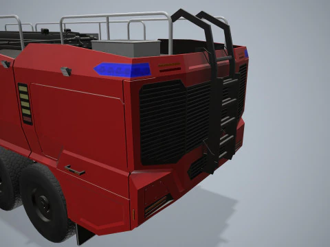 Airport Fire Truck 6x6 Red --381-- 3D Model