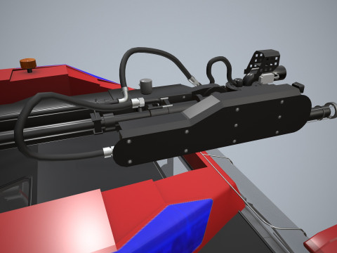 Truk Pemadam Kebakaran Bandara 6x6 Merah --381-- Model 3D