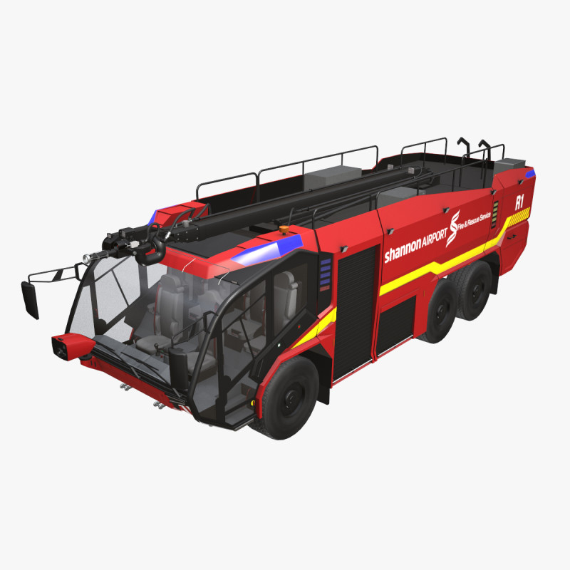 Truk Pemadam Kebakaran Bandara 6x6 Shannon --382-- Model 3D .c4d .max .obj .3ds .fbx .stl .blend 