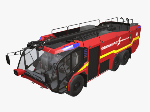 Lotniskowy wóz strażacki 6x6 Shannon --382-- Model 3D