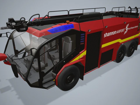 Airport Fire Truck 6x6 Shannon --382-- 3D Model