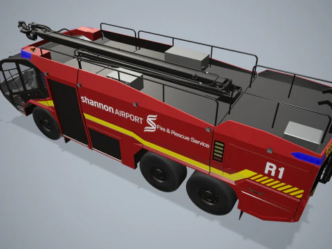 Airport Fire Truck 6x6 Shannon --382-- 3D Model
