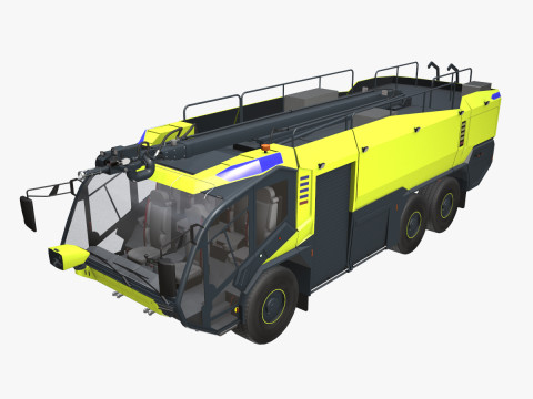 Lotniskowy wóz strażacki 6x6 żółty --383-- Model 3D