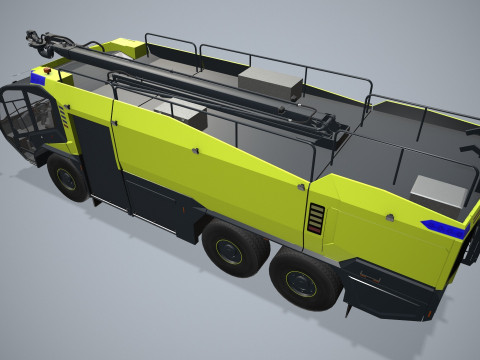 Truk Pemadam Kebakaran Bandara 6x6 Kuning --383-- Model 3D
