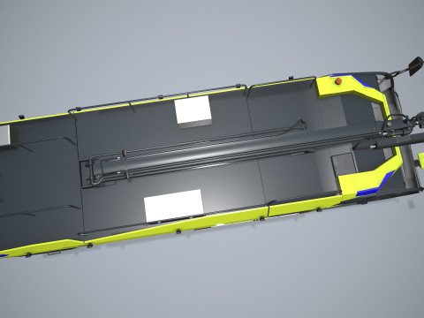 Truk Pemadam Kebakaran Bandara 6x6 Kuning --383-- Model 3D