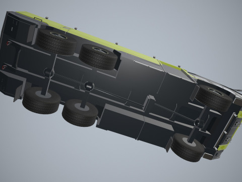 Truk Pemadam Kebakaran Bandara 6x6 Kuning --383-- Model 3D