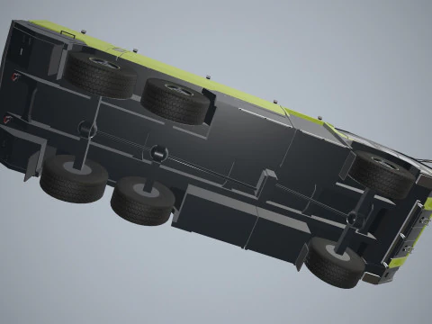 Airport Fire Truck 6x6 Yellow --383-- 3D Model