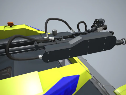 Airport Fire Truck 6x6 Yellow --383-- 3D Model