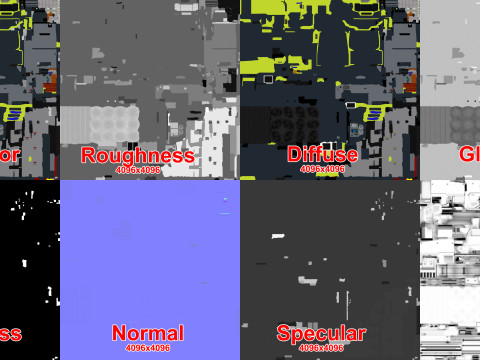 Truk Pemadam Kebakaran Bandara 6x6 Kuning --383-- Model 3D