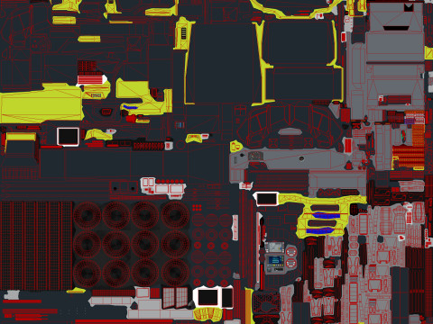 Truk Pemadam Kebakaran Bandara 6x6 Kuning --383-- Model 3D