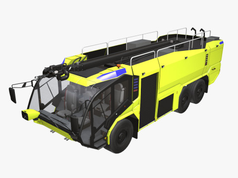 Lotniskowy wóz strażacki 6x6 żółty --384-- Model 3D