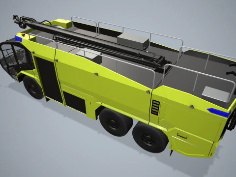 Airport Fire Truck 6x6 Yellow --384-- 3D Model